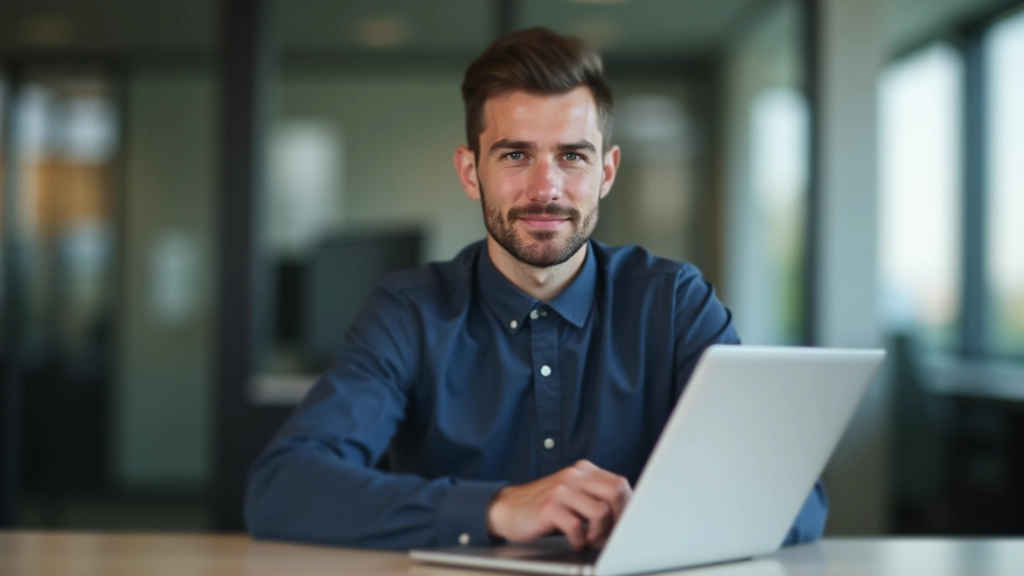 Person sitzt am Schreibtisch und schaut konzentriert auf einen Laptop mit Steuerdokumenten